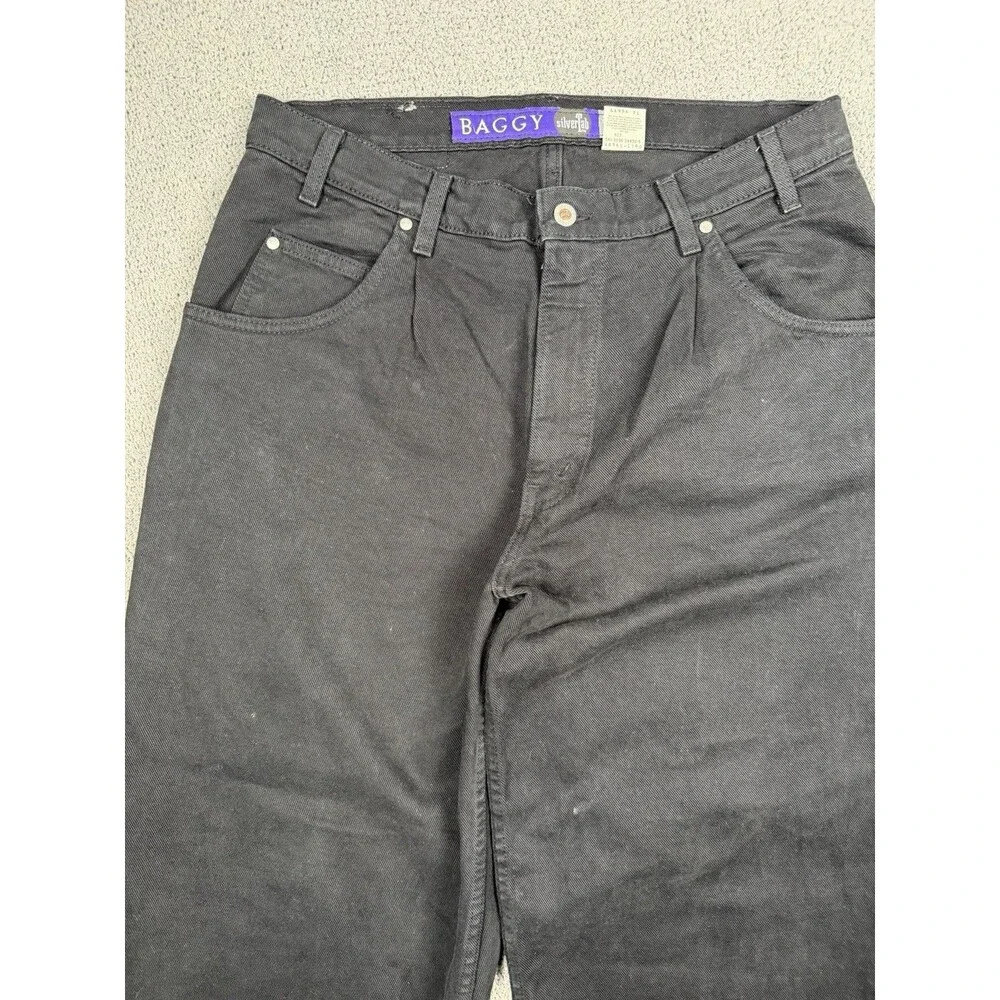 Vintage Levis SilverTab Jeans Mens 36x34 Black Made in USA Baggy 90s